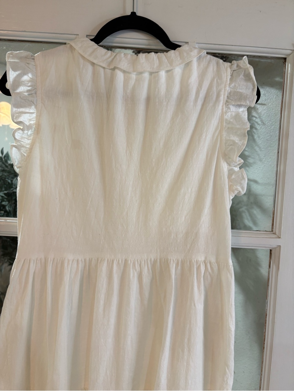 Ces Femme Tiered Ruffle Sleeve Dress | Size Small | White Cotton | Lined | NWOT - Picture 12 of 15